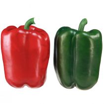 Produkt Dekoracja paprykowa czerwona zielona sztuczna siatka Ø8cm W11,5cm 4 sztuki