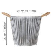 Produkt Doniczka, doniczka dekoracyjna z uchwytami, metalowa do sadzenia Ø25,5cm