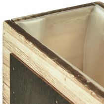 Produkt Dekoracyjne drewniane pudełka z powierzchnią tablicową – naturalne i czarne, różne rozmiary – praktyczne i stylowe przechowywanie – zestaw 3 sztuk