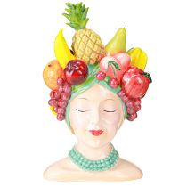 Produkt Roślina głowa popiersie kobieta z tropikalnymi owocami wazon wys. 22cm