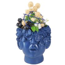 Produkt Roślina Głowa Poliresin Popiersie Doniczka Niebieski 13.5×13×14cm
