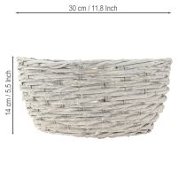 Produkt Zestaw wiklinowych koszyków na rośliny, biało-szary, dekoracja w stylu shabby chic, 3 sztuki