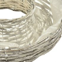 Produkt Miska na roślinę, wierzba, pierścień na roślinę, naturalna biel, Ø25/30cm, zestaw 2 sztuk