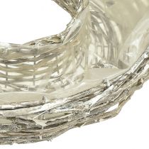 Produkt Doniczka z wikliny, biała, wygląd naturalny, pierścień dekoracyjny do kreatywnej aranżacji ogrodu, Ø35/30 cm, zestaw 2 szt., uniwersalna