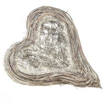 Produkt Roślinne serce Miska na rośliny Rattanowe serce białe naturalne 28x34cm