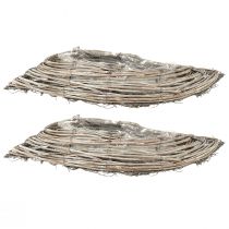 Produkt Miska na rośliny fala rattanowa naturalna biała 40x14x6cm 2szt