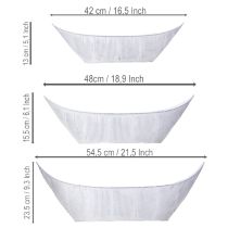 Produkt Doniczka w kształcie łódki, metalowa, biało-srebrna, 54,5/48/42 cm, zestaw 3 szt.