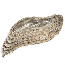 Produkt Roślinna łódka z rattanu w kształcie fali, naturalna biel, 45x16cm
