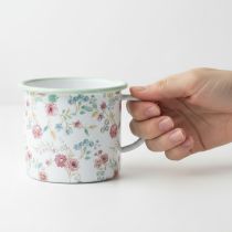 Produkt Filiżanka do sadzenia róż, emaliowana, dekoracyjna, z uchwytem, biała, Ø9,5cm