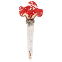 Produkt Zatyczka grzybowa, figurka dekoracyjna Dziewczynka i chłopiec Muchomor czerwony z twarzą 13 cm, 2 szt.