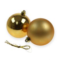 Piłki świąteczne plastikowe złote 8cm 6szt