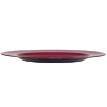 Produkt Uniwersalne, ciemnoczerwone plastikowe talerze – 28 cm, idealne do dekoracji i użytku na zewnątrz – 4 sztuki