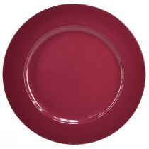 Produkt Uniwersalne, ciemnoczerwone plastikowe talerze – 28 cm, idealne do dekoracji i użytku na zewnątrz – 4 sztuki