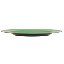 Produkt Solidny zielony plastikowy talerz - 28 cm, idealny do codziennych dekoracji i zajęć na świeżym powietrzu - opakowanie 4 szt
