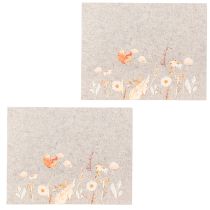 Produkt Podkładki filcowe z motywem kwiatowym – stylowe podkładki do naturalnej dekoracji stołu 45x35cm 2 sztuki