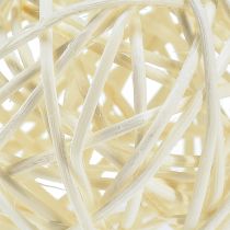 Produkt Dekoracja stołu z kulkami z bielonego rattanu, rattan w kolorze kremowym, Ø5cm, 24 sztuki