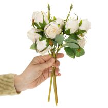 Produkt Bukiet sztucznych kwiatów z róż do stylowej dekoracji stołu, 31 cm, 3 sztuki
