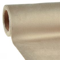 Produkt Bieżnik aksamitny beżowy, 28×270cm - Elegancki materiał dekoracyjny bieżnika do świątecznej dekoracji