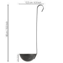 Produkt Miska do sadzenia, szpachelka dekoracyjna, antracyt, Ø12,5 cm, 3 sztuki