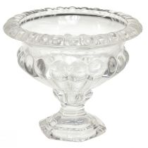 Produkt Klasyczna szklana misa z podstawą w stylu vintage – Przezroczysta, Ø13 cm x 11 cm – Uniwersalne zastosowanie do dekoracji trofeów