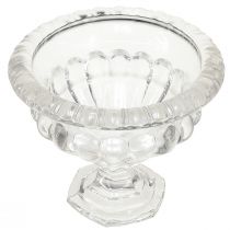 Produkt Klasyczna szklana misa z podstawą w stylu vintage – Przezroczysta, Ø13 cm x 11 cm – Uniwersalne zastosowanie do dekoracji trofeów