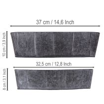 Produkt Owalna metalowa miska, czarno-szara, styl vintage, 32,5/37 cm, zestaw 2 sztuk.