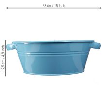 Produkt Miska okrągła z uchwytem, miska dekoracyjna, misa na kwiaty, niebieska, Ø33,5 cm