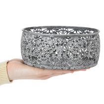 Produkt Dekoracyjna metalowa miska, wzór szaro-biały, Ø16/19,5/23,5 cm, zestaw 3 sztuk