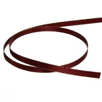 Produkt Wstążka dekoracyjna w kolorze ciemnoczerwonego złota Wstążka świąteczna W6mm D50m