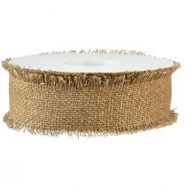 Produkt Dekoracyjna wstążka z frędzlami w kolorze brązowo-złotym W40mm D15m