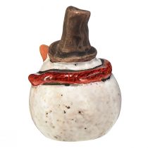 Produkt Figurka bałwana ceramicznego, biała, 6,9cm – dekoracja świąteczna zimowa – 6 szt