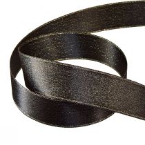 Produkt Czarna wstążka ze złotą połyskującą wstążką jubilerską W25mm L20m