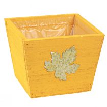 Produkt Skrzynka na rośliny drewniana shabby chic drewniana skrzynka żółta 11×14,5×14cm