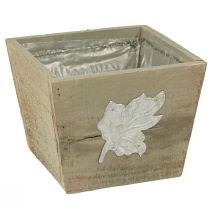 Produkt Drewniana skrzynka na rośliny Shabby Chic Szara 11×14,5×14cm