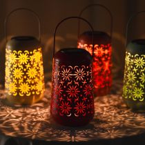 Produkt Lampion solarny z kwiatowym wzorem na romantyczne wieczory w ogrodzie, 26 cm