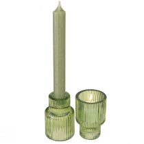 Produkt Świecznik w kształcie kija szklany świecznik na podgrzewacz zielony W8cm 4 szt