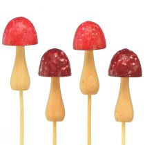 Produkt Wtyczka kwiatowa grzybkowa dekoracyjna drewniana wtyczka czerwona Ø2,5cm 8 sztuk