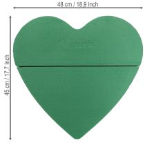 Produkt Gąbka florystyczna serce duża mokra pianka florystyczna zielona 48cm 2 szt.