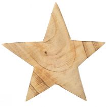 Produkt Rustykalna gwiazda dekoracyjna z drewna paulowni - naturalny wzór, Ø 15 cm, grubość 6 cm - wszechstronna dekoracja drewniana - 2 sztuki