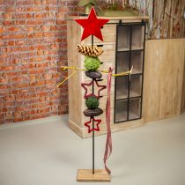Produkt Gwiazdka na stojak dekoracja świąteczna juta czerwona 13/18cm 4szt