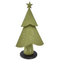 Produkt Choinka metalowa gwiazda z drewna srebrno-zielona wys. 46,5 cm