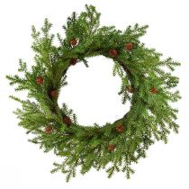 Produkt Wianek jodłowy sztuczny z szyszkami zielono-brązowy Ø49cm