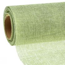 Produkt Bieżnik zielony jasnozielony z jutą, tkanina dekoracyjna 29×450cm - Elegancki bieżnik do świątecznej dekoracji