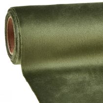 Produkt Bieżnik aksamitny ciemnozielony, 28×270cm - elegancki materiał dekoracyjny bieżnika do świątecznej dekoracji