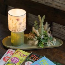 Produkt Lampa stołowa LED z kwiatowym wzorem do stylowego oświetlenia salonu, 23 cm