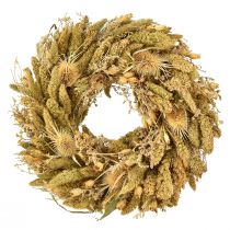Produkt Kartka wianek suchy osty proso żółte oliwkowozielone Ø28cm