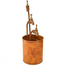 Produkt Donica dekoracyjna patynowana metalowa z kranem wys. 25/37/43cm kpl. 3 szt