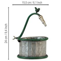 Produkt Metalowa donica, beczka na deszczówkę, wzór ptaka, dekoracja balkonu, Ø15,5 cm