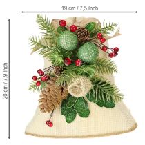 Produkt Dekoracja ścienna świąteczna, dzwonek, juta, mix, wys. 20 cm, 2 sztuki