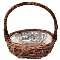 Produkt Zestaw rustykalnych koszy wiklinowych z uchwytami – 3 rozmiary (36 cm, 31 cm, 26 cm) – Wszechstronne przechowywanie i dekoracja – Zestaw 3 szt.